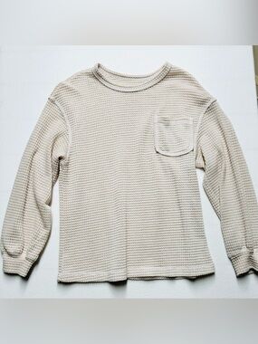 SHEIN Women’s S Waffle Knit Long Sleeve Top – P2P 22” – Soft Neutral